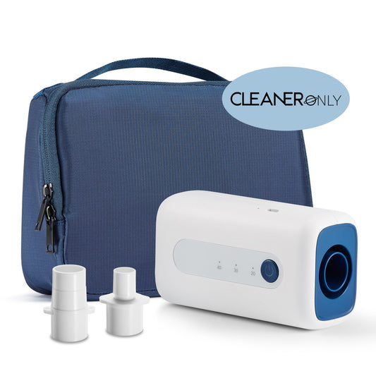 CleanerOnly CPAP Cleaner and Sanitizer Bundle Includes 22mm Hose Adapter, 15mm Hose Adapter and Sanitizing Bag (Blue)